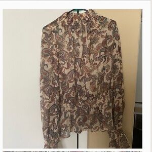 Pretty Little Things Paisley High Neck  Blouse